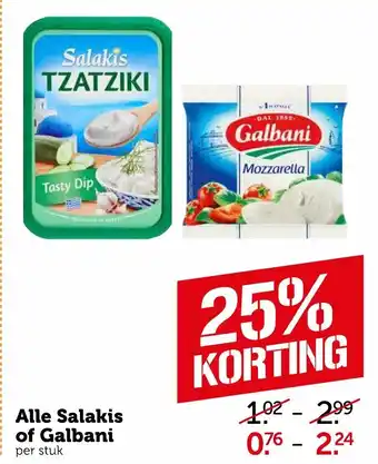 Coop Salakis of Galbani aanbieding