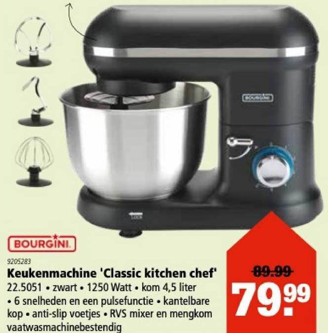 Bourgini keukenmachine 'classic kitchen chef' aanbieding bij Marskramer