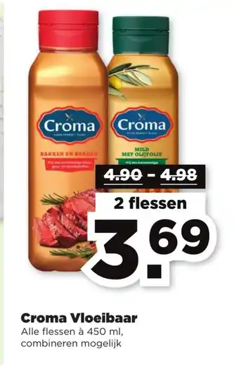 PLUS Croma Vloeibaar 450ml 2 flessen aanbieding