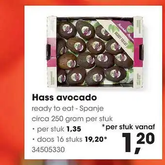 HANOS Hass Avocado 250gram aanbieding