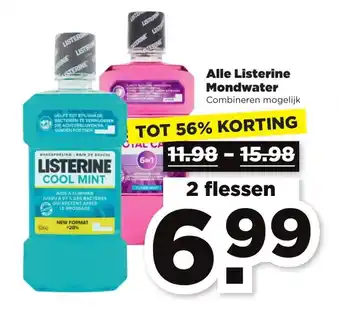 PLUS Alle Listerine Mondwater 2 flessen aanbieding