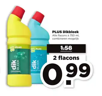 PLUS Dikbleek 750ml 2 flacons aanbieding