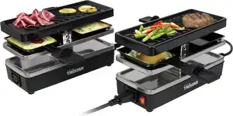 Bol.com Tristar Gourmetstel RA-2742 - Raclette - Uitbreidbaar en koppelbaar Gourmetset - Set 2 stuks 4 personen - Zwart aanbieding