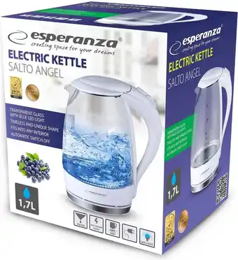 Bol.com Esperanza Waterkoker Salto Angel 1,7 liter Wit aanbieding