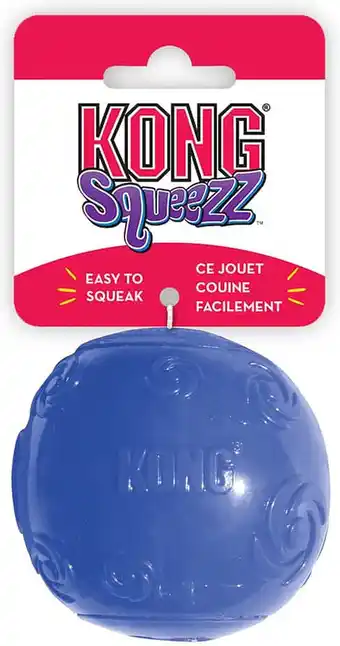 Bol.com Kong Squeezz Ball XL - Piepend Speelgoed - 9 cm - Rood/Blauw/Groen aanbieding