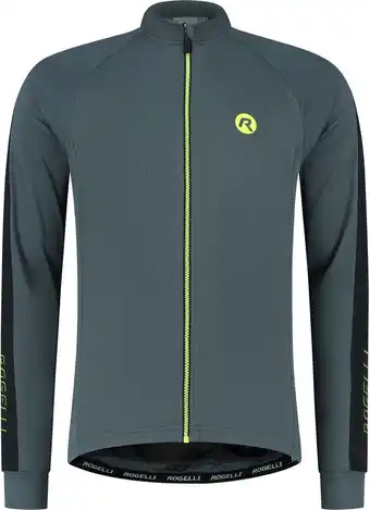 Bol.com Rogelli Explore Wielershirt - Fietsshirt Lange Mouwen - Grijs/Zwart/Fluor - Maat L aanbieding