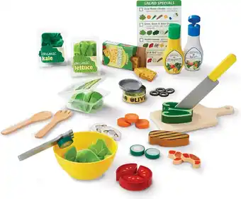 Bol.com Melissa & Doug Saladeset Snijden en bereiden - 52-delige houten en vilten speelstukken aanbieding