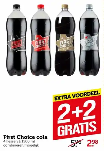 Coop First Choice Cola 4*1.5L aanbieding