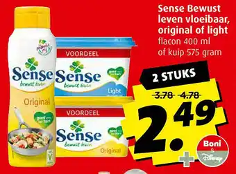 Boni Sense Bewust leven vloeibaar, original of light aanbieding