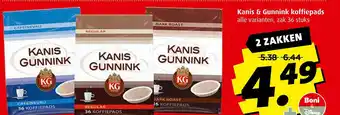 Boni Kanis & Gunnink koffiepads aanbieding