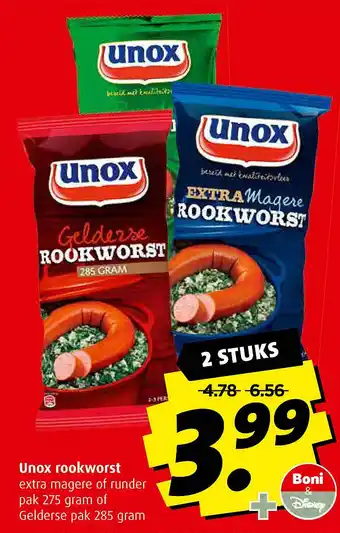 Boni Unox rookworst aanbieding