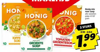 Boni Honig mix voor soep aanbieding