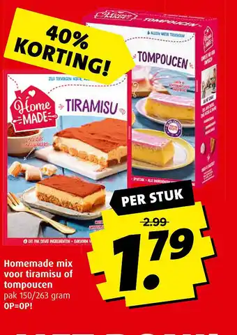 Boni Homemade mix voor tiramisu of tompoucen aanbieding