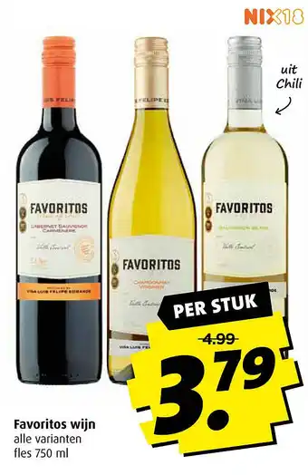 Boni Favoritos wijn alle varianten fles 750 ml aanbieding