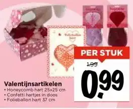 Vomar Voordeelmarkt Valentijnsartikelen Honeycomb hart aanbieding