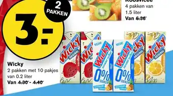 Hoogvliet Wicky 2*10-pack 200ml aanbieding