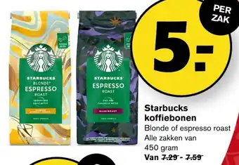 Hoogvliet Starbucks koffiebonen 450g aanbieding