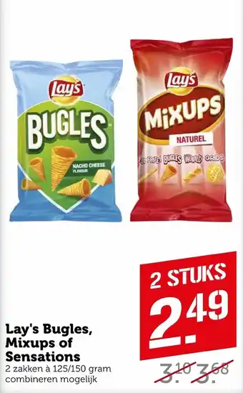 Coop Lay's bugles, mixups of sensations 125/150 gram aanbieding