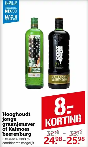 Coop Hooghoudt jonge graanjenever of kalmoes beerenburg 1000 ml aanbieding