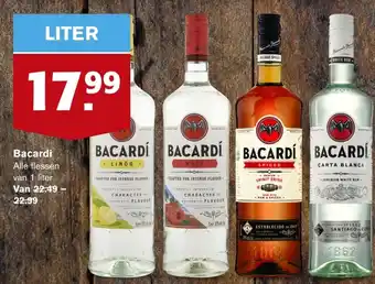 Hoogvliet Bacardi rum 1L aanbieding