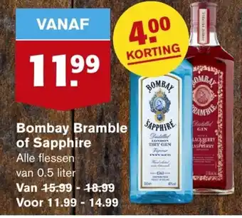 Hoogvliet Bombay Sapphire of Bramble dry gin 500ml aanbieding