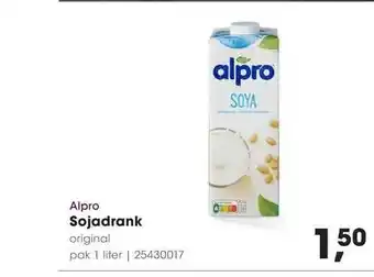 HANOS Alpro Sojadrank 1liter aanbieding