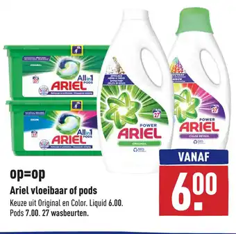 ALDI Ariel vloeibaar of pods aanbieding