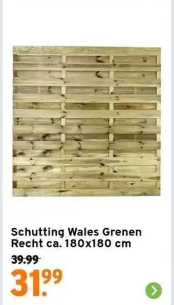 GAMMA Schutting Wales Grenen Recht ca 180x180 cm aanbieding