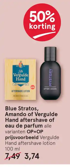 Etos Blue Stratos, Amando of Vergulde Hand aftershave of aanbieding