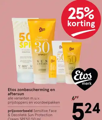 Etos Etos zonbescherming en aftersun aanbieding