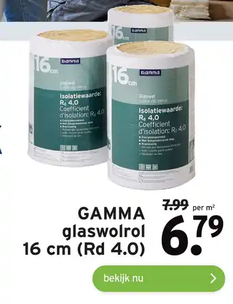 GAMMA GAMMA glaswolrol 16 cm (Rd 4.0) aanbieding