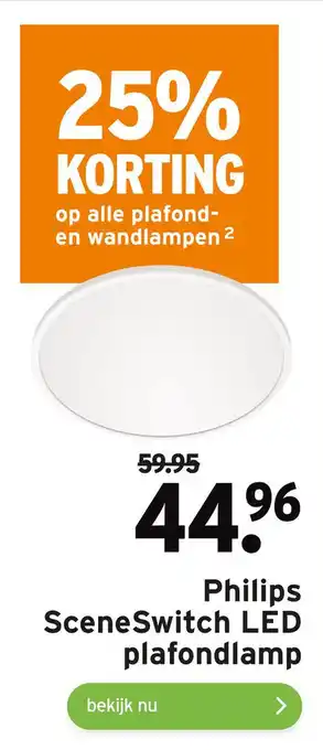 GAMMA Philips SceneSwitch LÉD plafondlamp aanbieding