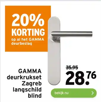 GAMMA GAMMA deurkrukset Zagreb langschild blind aanbieding