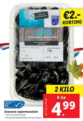 Lidl Zeeuwse supermosselen aanbieding