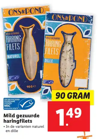 Lidl Mild gezuurde haringfilets aanbieding