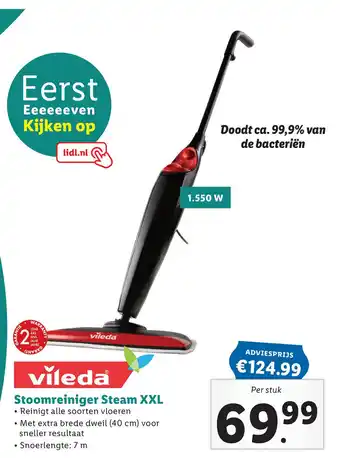 Lidl Stoomreiniger Steam XXL aanbieding