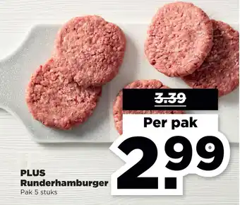 PLUS PLUS Runderhamburger aanbieding