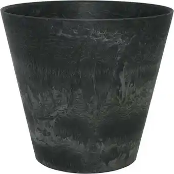 Intratuin Artstone bloempot Claire D27 H24 cm zwart aanbieding