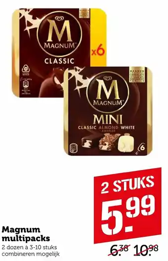 Coop Magnum multipacks 2*3-10st aanbieding