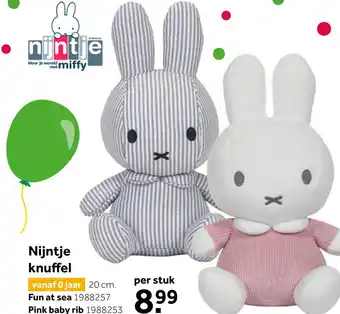 Intertoys Nijntje Pink Baby Rib knuffel - 20 cm aanbieding