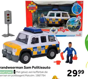 Intertoys Brandweerman Sam politieauto met figuur aanbieding