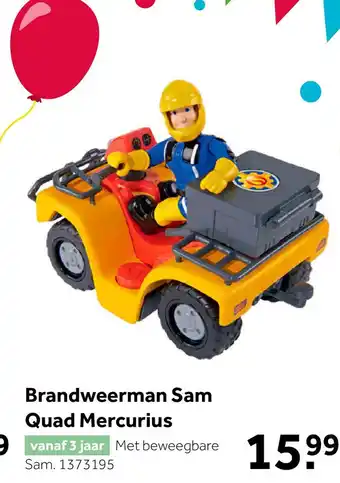 Intertoys Brandweerman Sam quad Mercurius met Sam figuur aanbieding