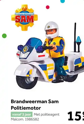 Intertoys Brandweerman Sam politiemotor + figuur aanbieding