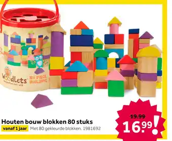 Intertoys Houten bouwblokken set 80-delig aanbieding