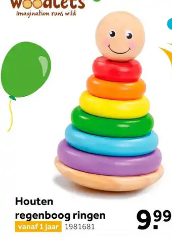 Intertoys Houten regenboog ringen aanbieding