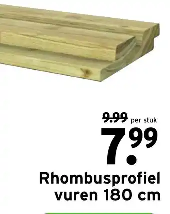 GAMMA Rhombusprofiel vuren 180cm aanbieding