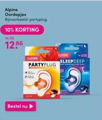 DA Alpine Oordopjes aanbieding