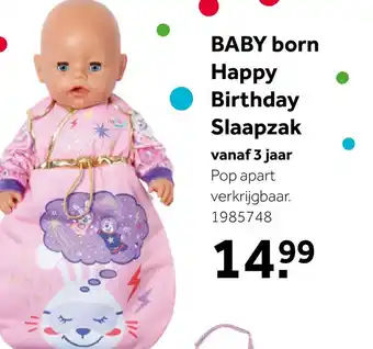 Intertoys BABY born Happy Birthday slaapzak aanbieding