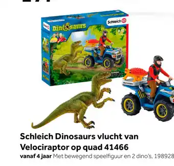 Intertoys Schleich vlucht van Velociraptor op quad 41466 aanbieding