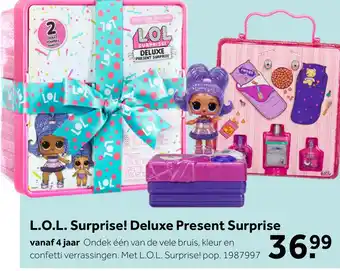 Intertoys L.O.L. Surprise! Present Surprise pyjamafeestje set met 2 poppen aanbieding